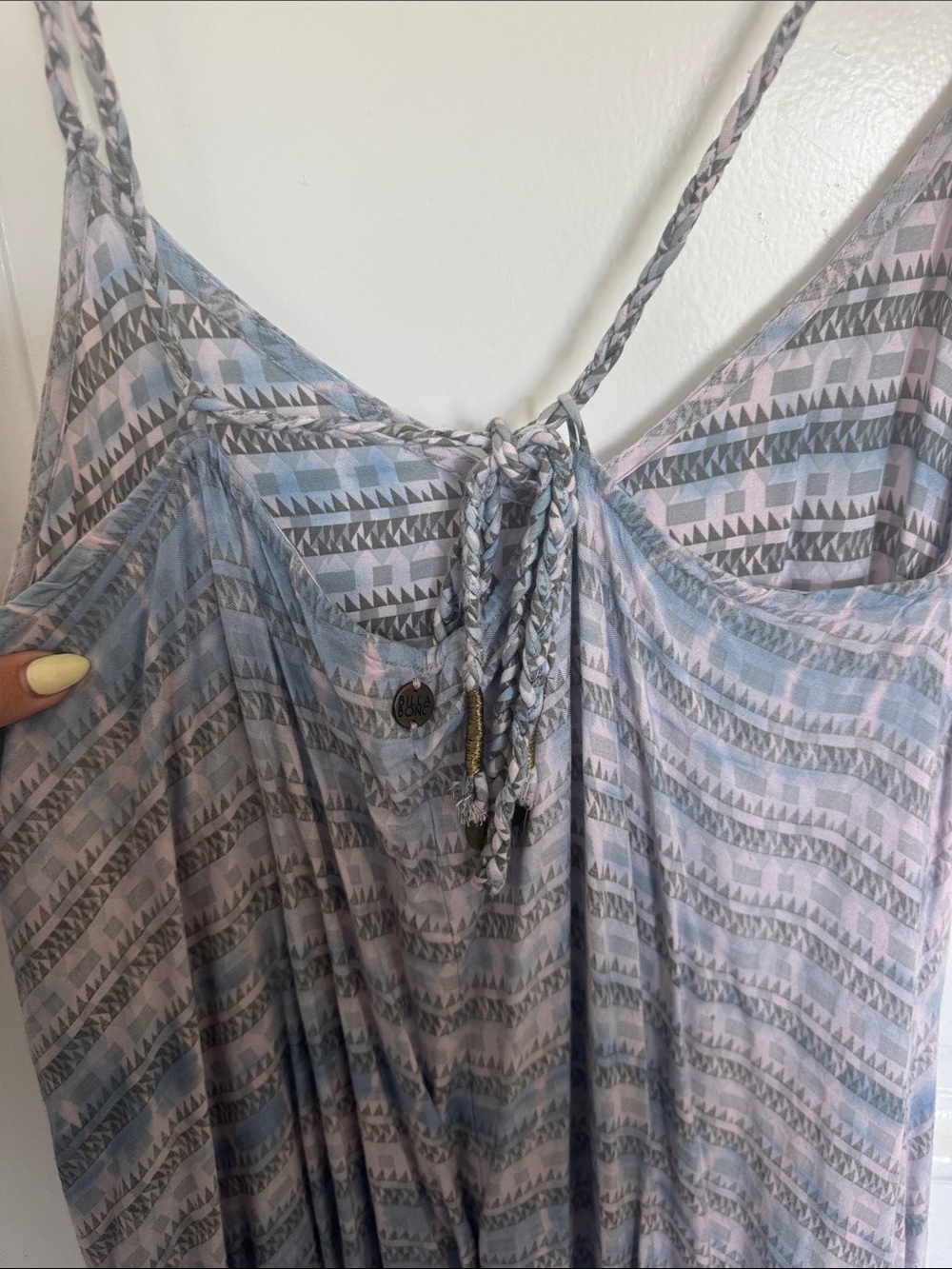 Billabong Blue and Cream Striped Lightweight Maxi Slip Dress - Picture 4 of 6